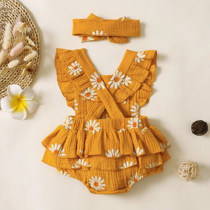Summer Sunflower Romper Jumpsuit