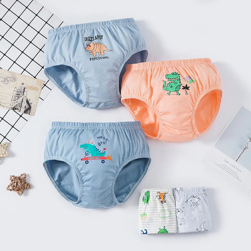 3-Piece Dinosaur Breathable Soft Cotton Underwear