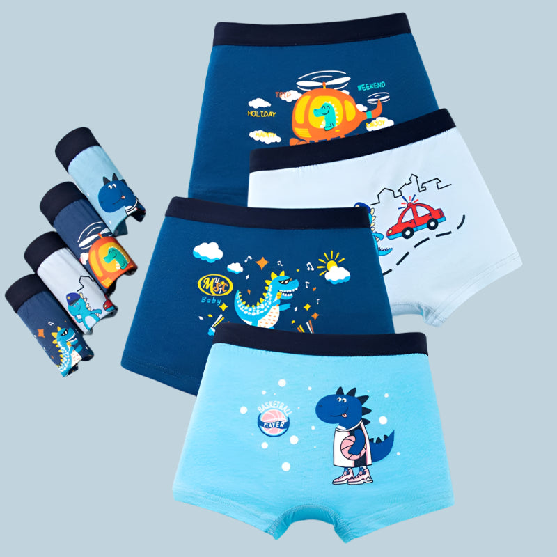 1/4/8 pcs Cotton Boys Boxer Briefs
