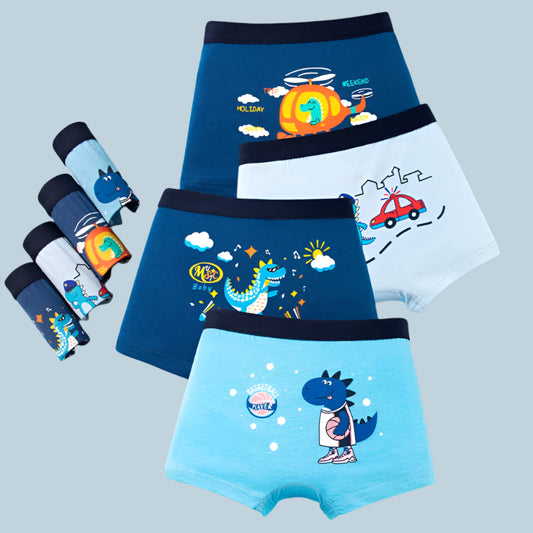 1/4/8 pcs Cotton Boys Boxer Briefs