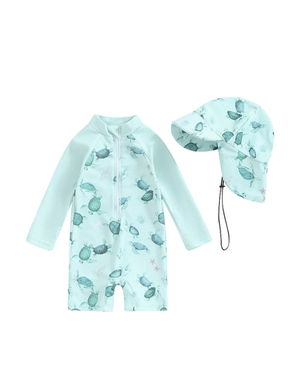 Quick Dry Long Sleeve Swimsuit with Sun Protection