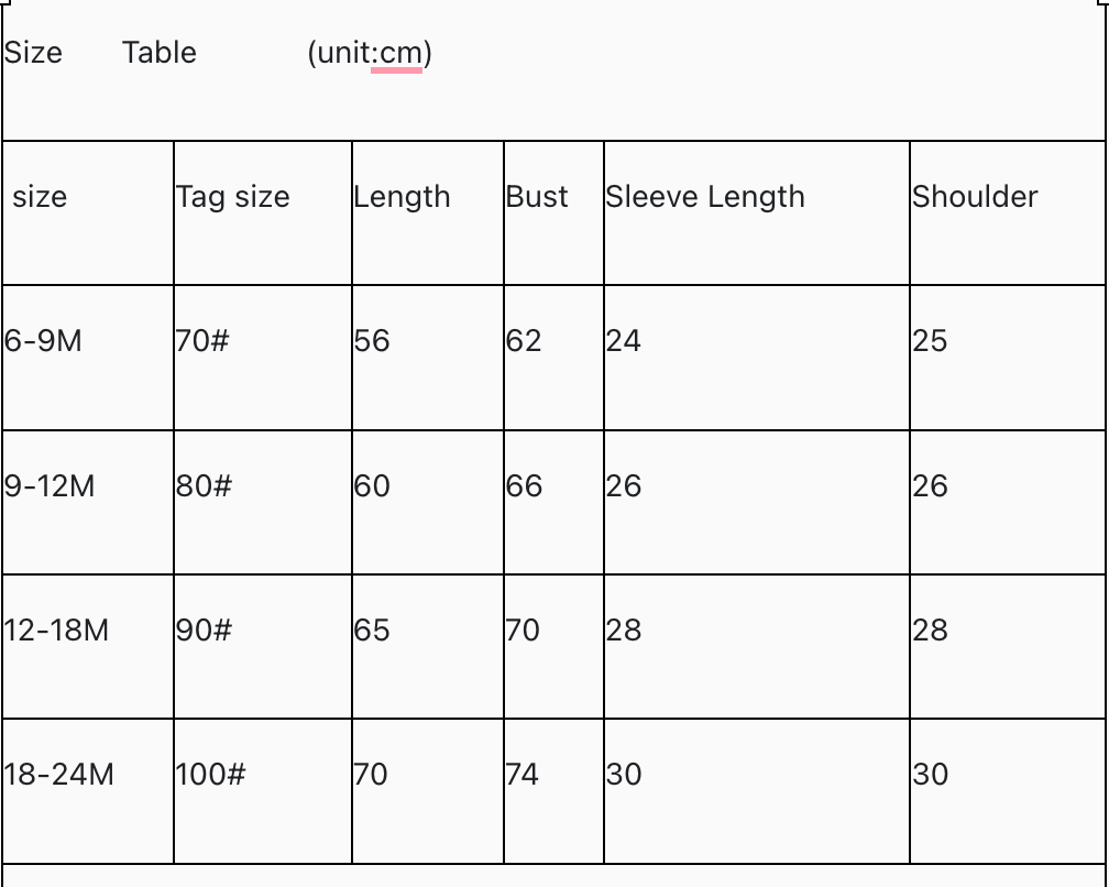 Size Chart