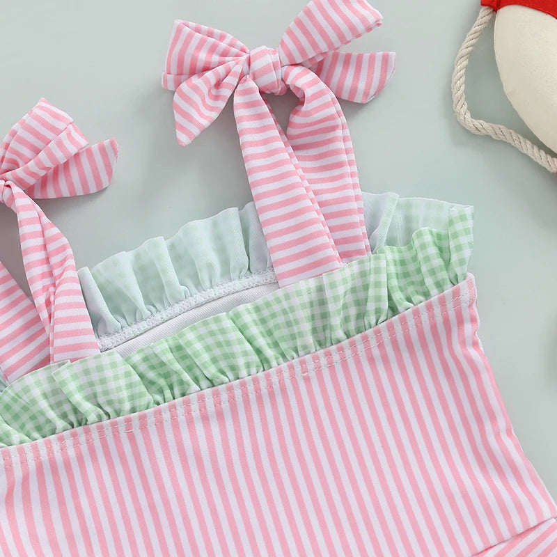Watermelon Sleeveless Tie Shoulder Swimwear