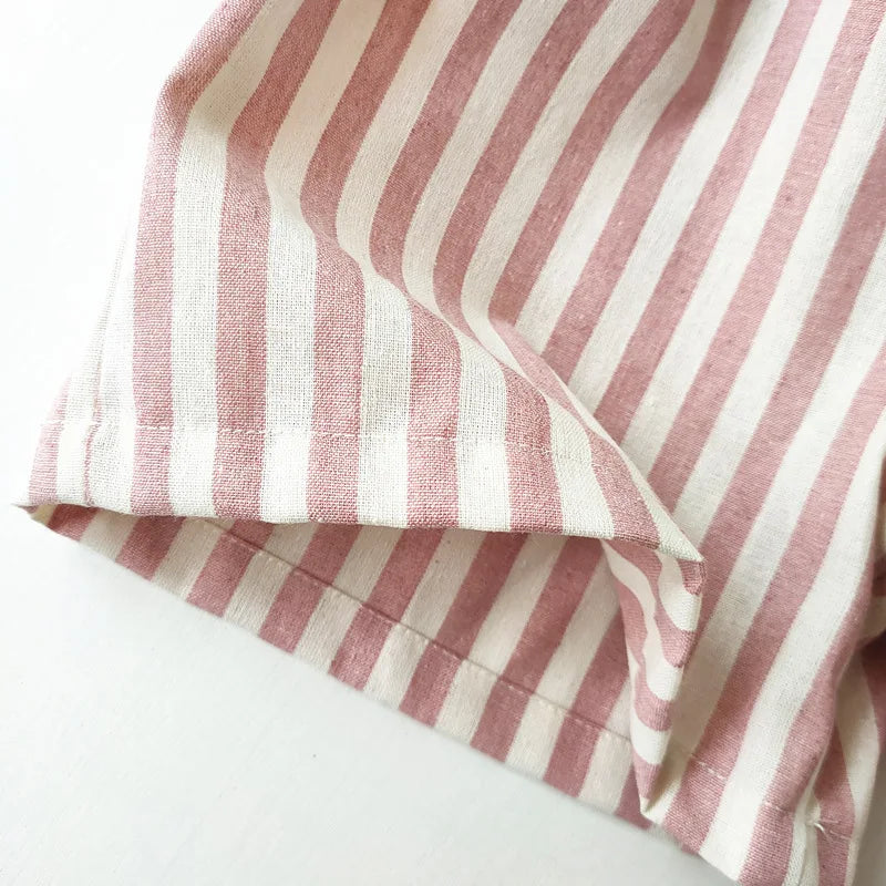Vintage Linen Cotton Stripe Shorts