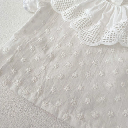 Flower Bubble Short Sleeve Blouse