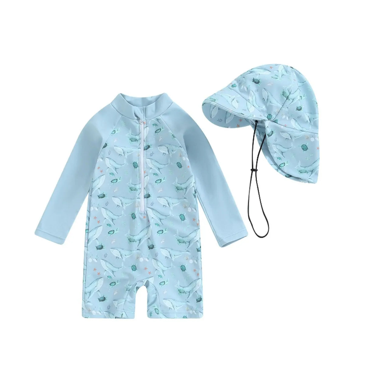 Quick Dry Long Sleeve Swimsuit with Sun Protection