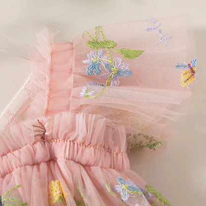 Butterfly Wing Floral Chiffon Princess Dress