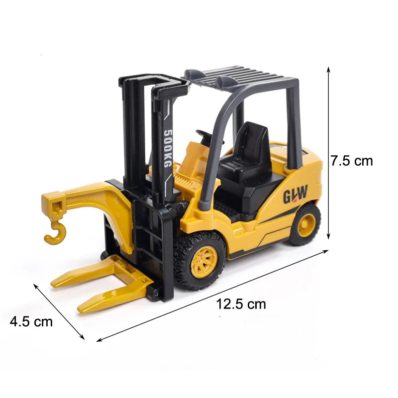 Engineering Diecast Inertial Driving Tractor, Excavator, Bulldozer, Crane, Kids Truck