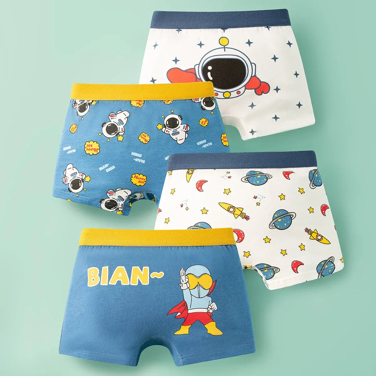 4-Piece Cartoon-Printed Briefs