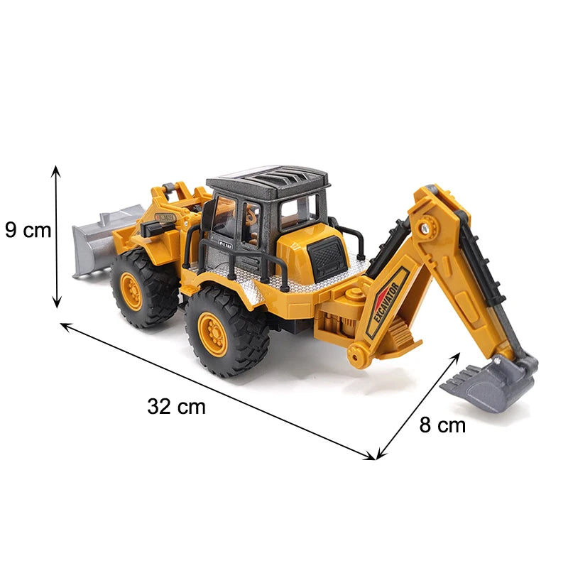 Engineering Diecast Inertial Driving Tractor, Excavator, Bulldozer, Crane, Kids Truck