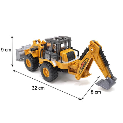 Engineering Diecast Inertial Driving Tractor, Excavator, Bulldozer, Crane, Kids Truck