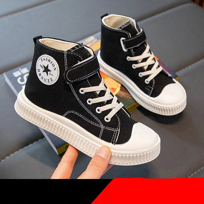 High-Top Canvas Soft Bottom Sneakers