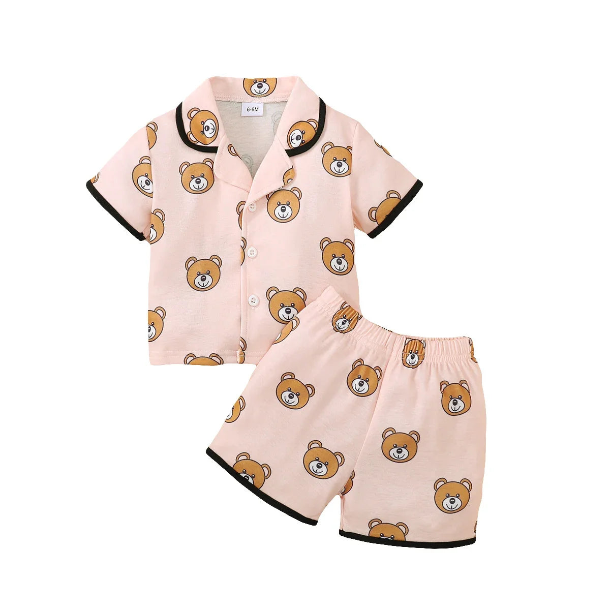 2-Piece Short Sleeve Bear Pajama Set