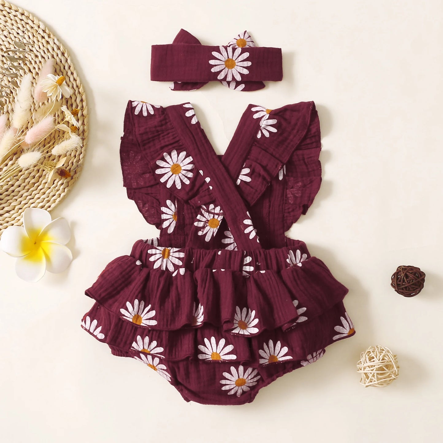 Summer Sunflower Romper Jumpsuit
