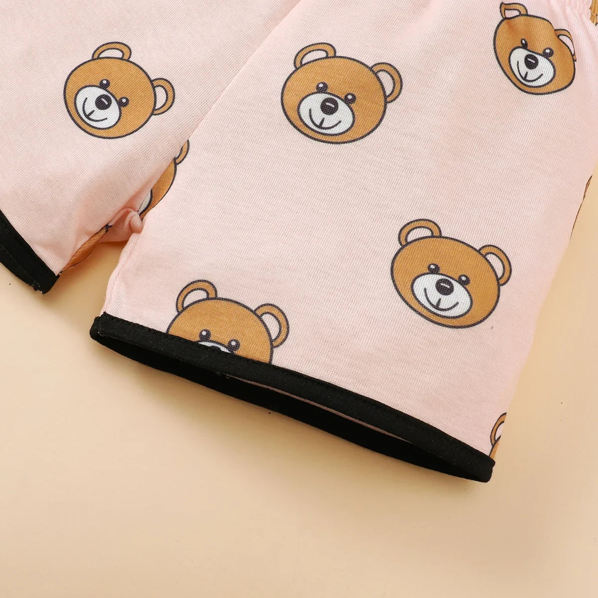2-Piece Short Sleeve Bear Pajama Set