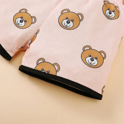 2-Piece Short Sleeve Bear Pajama Set