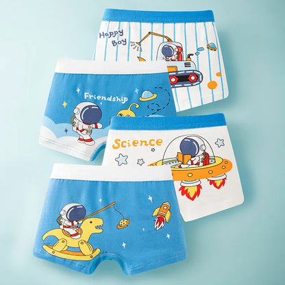 4-Piece Cartoon-Printed Briefs