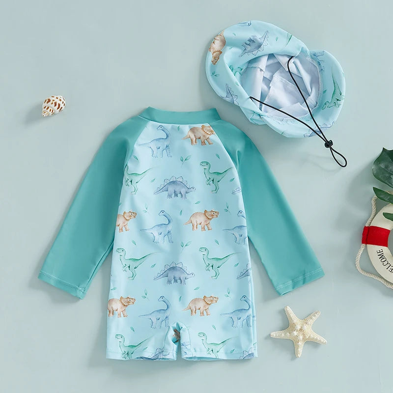 Dinosaur Swimwear with Sun Hat