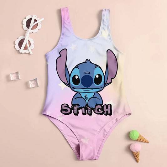 Stitch Cartoon Swimwear Quick-Dry UV Protection