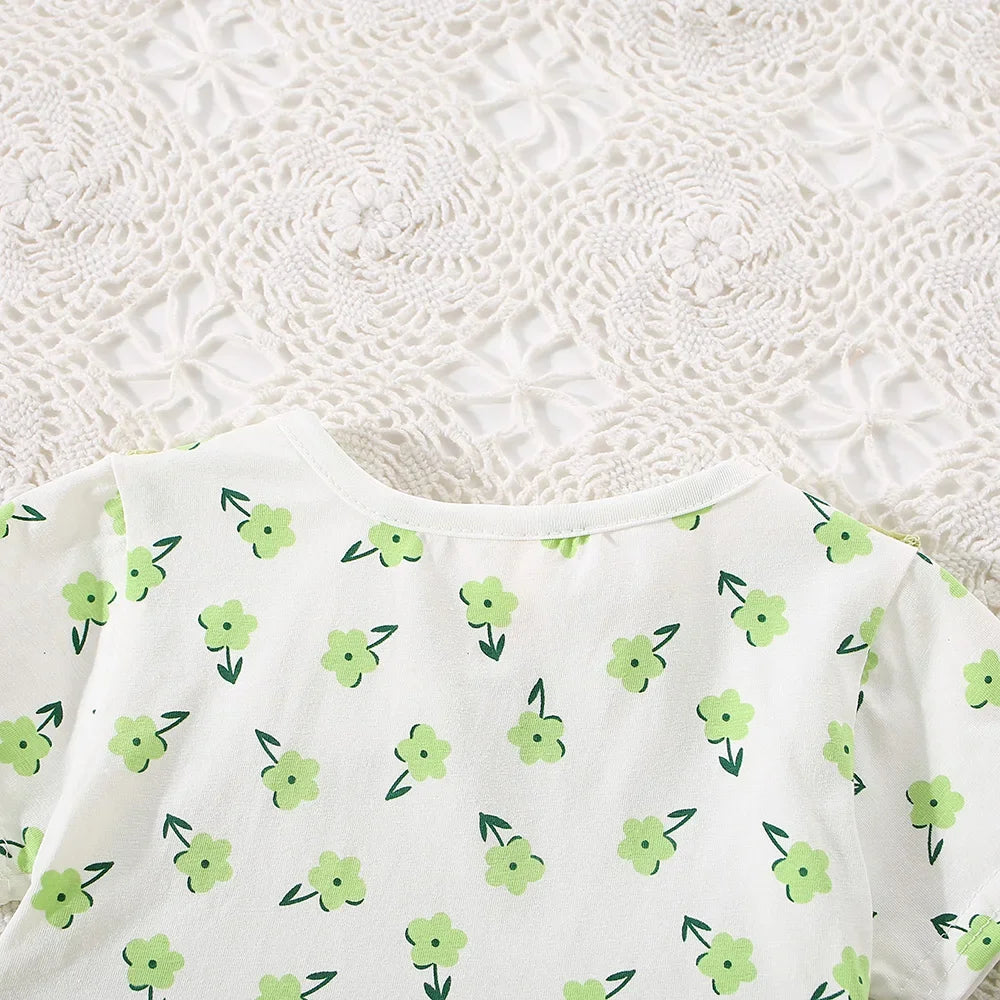 Baby Girl Flower 2-Piece Shoulder Strap Dress