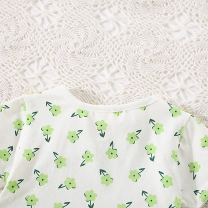 Baby Girl Flower 2-Piece Shoulder Strap Dress